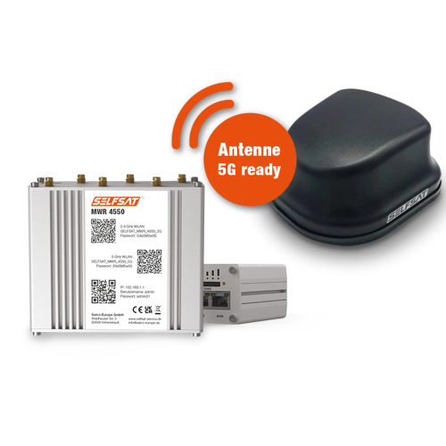 SELFSAT MWR 4550 ( 4G / LTE & WLAN Internet Router bis 300 Mbps inkl. 4G / 5G ready Dachantenne )