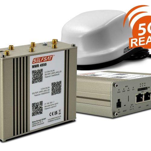 SELFSAT MWR 4550 weiß ( 4G / LTE & WLAN Internet Router bis 300 Mbps inkl. 4G/5G ready Dachantenne )