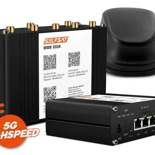 SELFSAT MWR 5550 ( 4G / LTE / 5G & WLAN Internet Router bis 3,3 Gbps inkl. 5G Dachantenne )