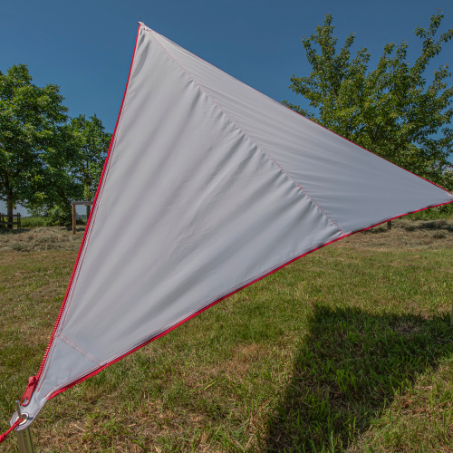 Bent Sonnensegel Zip-Canvas Grau/RV Rot - Pavillons & Tarps