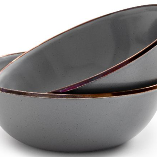 Barebones emailliertes Schüssel Set Enamel 2 teilig stone grey - Schüsseln & Schalen