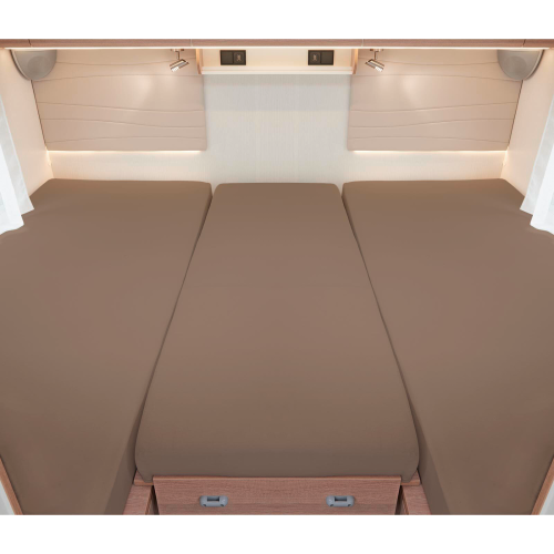 Spannbetttuch Set 3 teilig für Heckbetten taupe - Schlafkomfort von Bettwaren-Shop