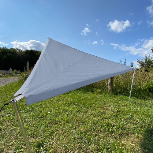Bent Sonnensegel TC-Zip-Protect Canvas Single aus Baumwoll-Mischgewebe mit Reißverschluss-Abdeckklappen grau - Pavillons & Tarps