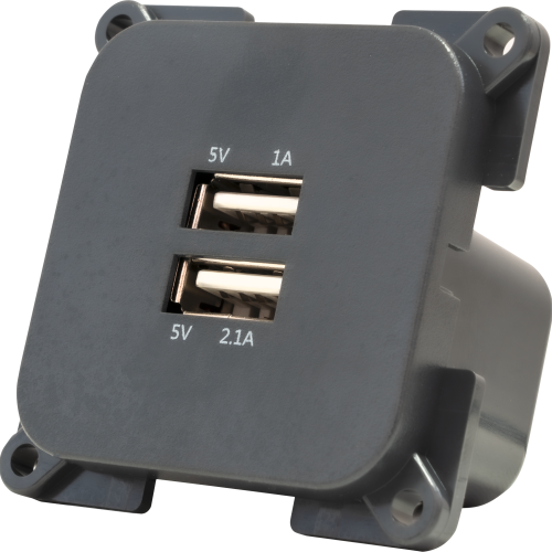 Haba Steckdose C-line USB viereckig 5 Volt anthrazit - 12 / 24 V Einbausteckdosen