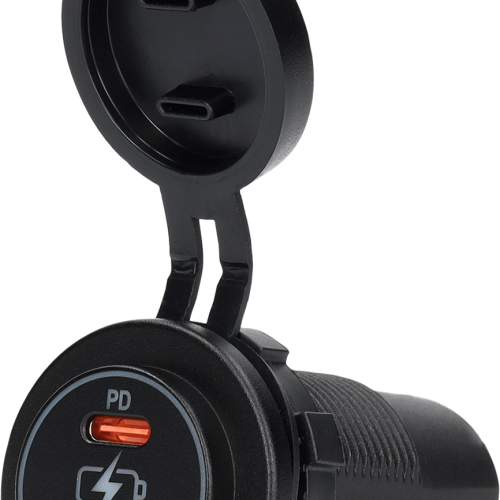Haba Ladegerät mit 2x USB-C PD Anschlüssen Power Line schwarz - 12 / 24 V Einbausteckdosen