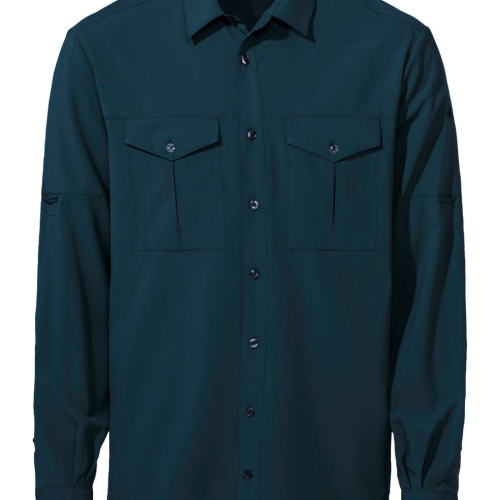 Vaude Rosemoor II Herrenlangarmhemd dunkelblau L - Herrenshirts, -hemden & -pullover