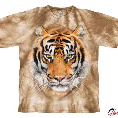 Harlequin Tiger Portrait Herren T-Shirt  beige XXXL - Herrenshirts, -hemden & -pullover
