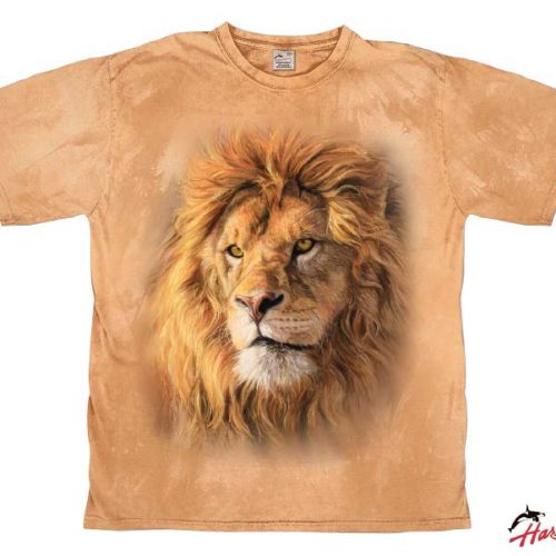 Harlequin Portrait of a Lion Herren T-shirt orange S - Herrenshirts, -hemden & -pullover
