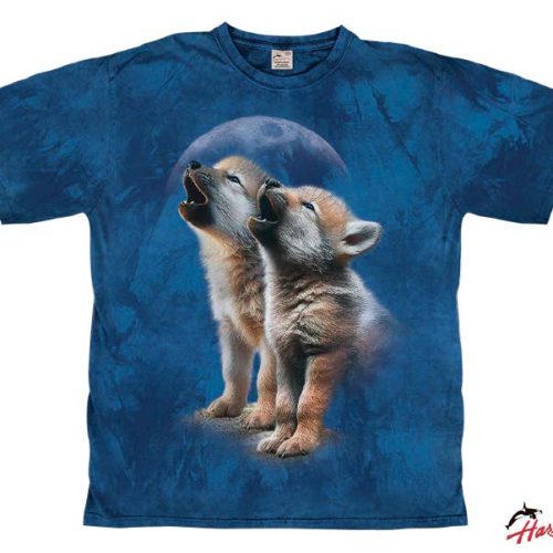 Harlequin Howling Wolf Pups Kinder T-Shirt dunkelblau 140 - Kinder T-Shirts & -hemden