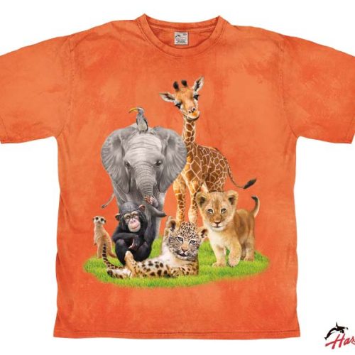 Harlequin African Babies Kinder T-Shirt  orange 104 - Kinder T-Shirts & -hemden