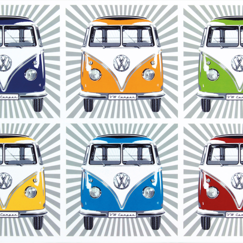 VW Collection Abwaschbare Tischsets / Platzsets T1 Bulli Bus 4er Set - Sonstiges Küchenzubehör