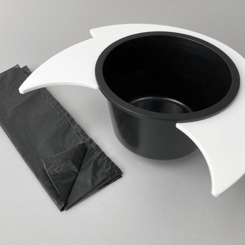 Flexaport Trenntoiletten-Einsatz Set passend für Thetford C220 weiß/matt Acryl mit 50 Tüten geruchsdicht inkl. Folienschweißgerät 15 cm - Trenntoiletten