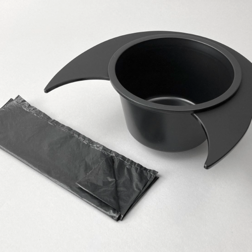 Flexaport Trenntoiletten-Einsatz Set passend für Thetford C2 / C3 / C4 schwarz/matt Acryl mit 50 Tüten geruchsdicht inkl. Folienschweißgerät 15 cm - Trenntoiletten