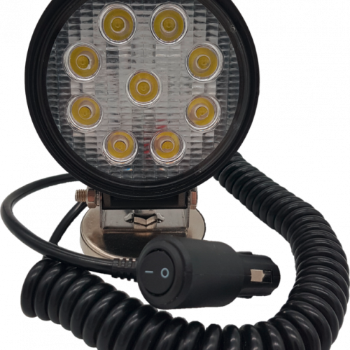 Berger und Schröter LED Arbeitsscheinwerfer 9 x 3 Watt mit Magnetfuß rund - LED Campingleuchten von Berger & Schröter