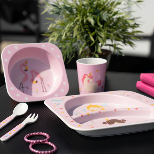 Berger Menina Kinder Geschirr-Set 5-tlg.  - Kunststoff und Melamin Geschirr-Sets