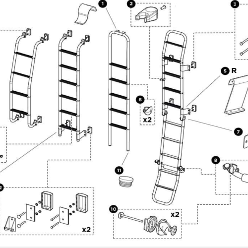 Thule Abdeckkappe für Thule Ladder Leitersysteme schwarz 2 Stück Thule Ersatzteilnummer 1500603775 - Transportieren & Befestigen