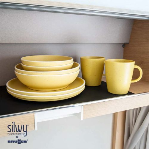 Silwy Brunner Dolomit Magnet-Geschirrset Kunststoff 11-teilig für 2 Personen gelb - Kunststoff und Melamin Geschirr-Sets