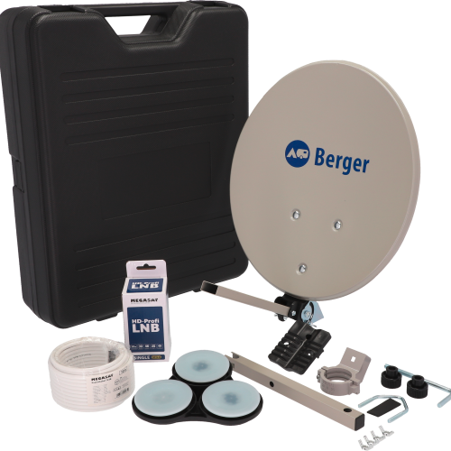 Berger Mobile Sat-Anlage Komplettset Single-LNB im Campingkoffer - Camping-Sat-Anlagen