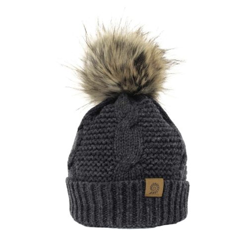 Origin Outdoors Merino Beanie Bobble grau  dunkelgrau  - Hüte & Mützen