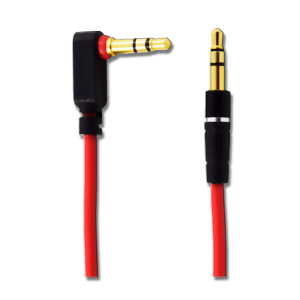 2GO AUX 3,5 mm Audiokabel / Klinkenkabel mit 90° Winkelstecker Rot 150 cm - Audio-Zubehör