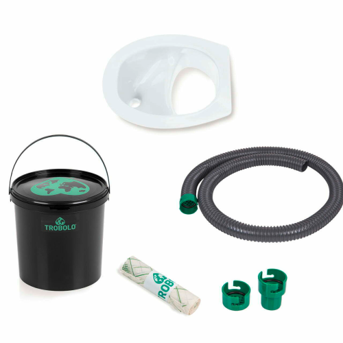 Trobolo Do it yourself Set 4 teillig für den Eigenbau der Trenntoilette mit Urinableitung 11 Liter weiß - Trenntoiletten