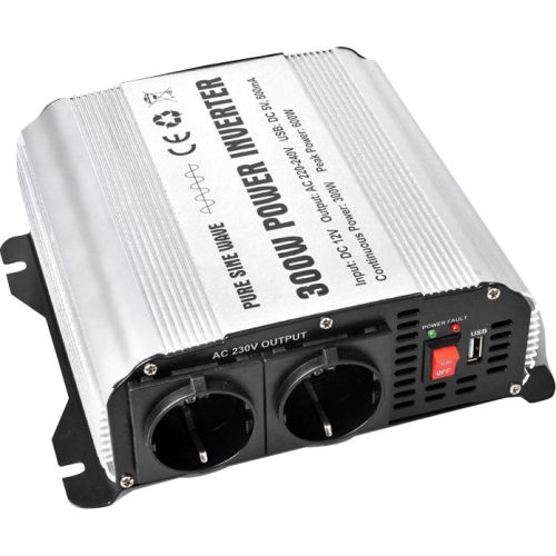 Berger Sinus-Wechselrichter 12V auf 230V silber, schwarz 300W - Wechselrichter & Spannungswandler