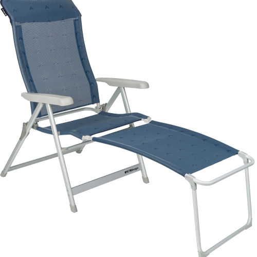 Berger Luxus XL Klappsessel Set inkl. Beinauflage blau -
