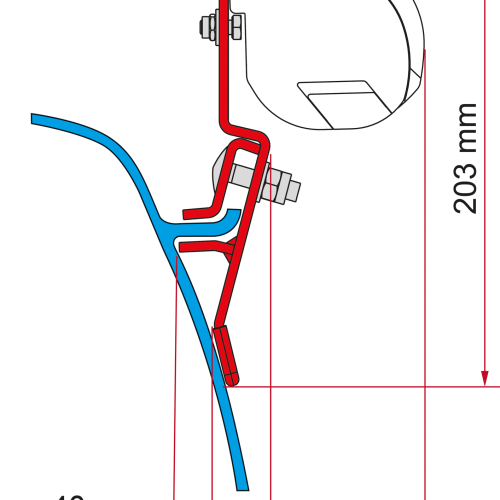Fiamma F35Pro Adapterkit Montage der Markise an T25 / T3 Transporter / Econovan / Freda / Bongo IV / Delica IV / Vanette - Markisenadapter