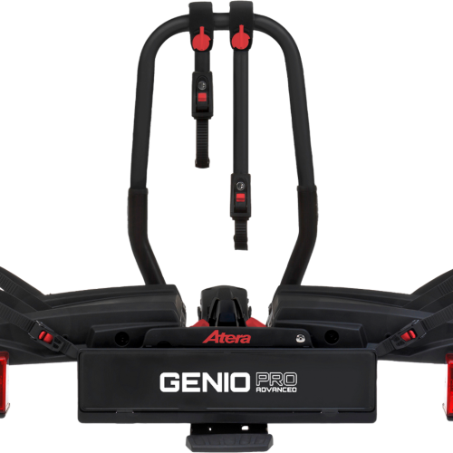 Atera Genio Pro 60 Advanced Fahrradheckträger für 2 Fahrräder rot, E-Bike geeignet - Fahrradträger für Anhängerkupplungen