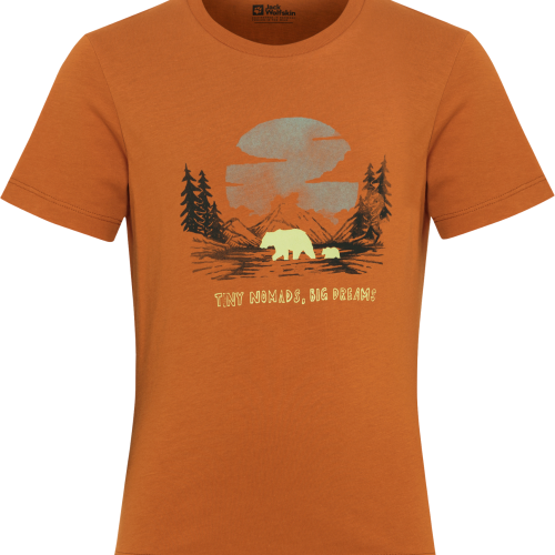 Jack Wolfskin Graphic Cotton Kinder T-Shirt orange 104 - Kinder T-Shirts & -hemden