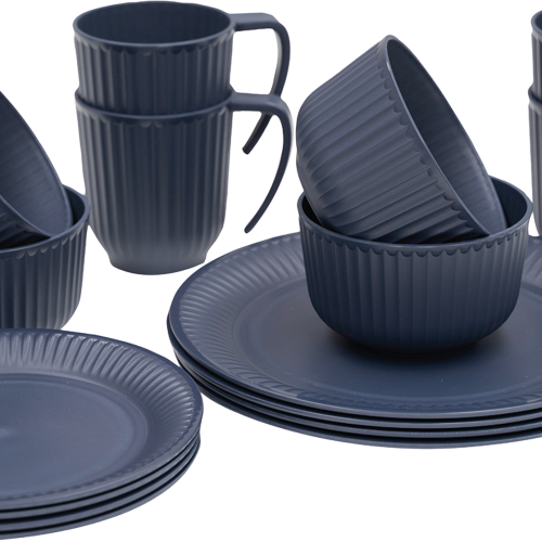 Outwell Delish Geschirr-Set für 4 Personen navy night - Kunststoff und Melamin Geschirr-Sets