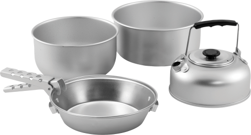 Easy Camp Adventure Cook Set Kochset Aluminium stapelbar 4-teilig Größe L für 4 Personen - Kochgeschirr-Sets