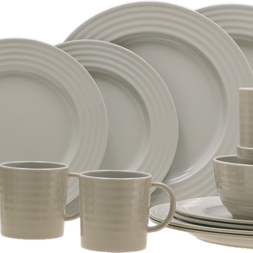 Travellife Rota Geschirrset 16 teilig  beige - Kunststoff und Melamin Geschirr-Sets