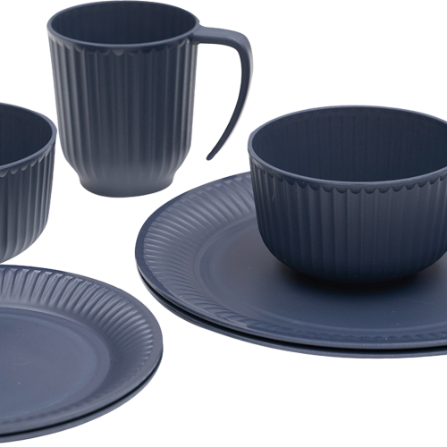 Outwell Delish Geschirr-Set für 2 Personen navy night - Kunststoff und Melamin Geschirr-Sets