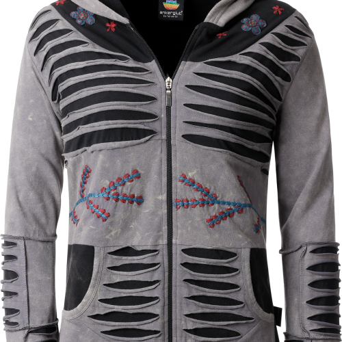Ankerglut Ankerglutsonne Damen Patchwork Jacke dunkelgrau 42 - Damenjacken