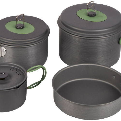 Bo-Camp Explorer Kochgeschirr-Set Aluminium eloxiert 4-tlg. XL  - Trekkinggeschirr