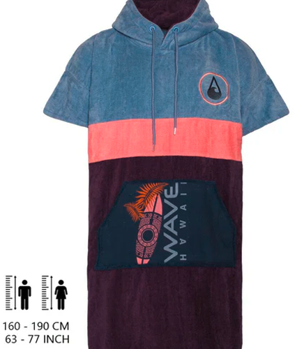 Wave Hawaii Kiholo Poncho M blau M - Damenjacken