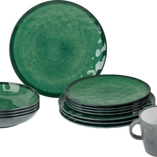 Brunner Lunch Box Geschirr-Set 16-tlg. sea green für 4 Personen - Kunststoff und Melamin Geschirr-Sets