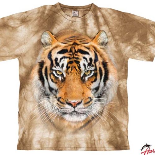Harlequin Tiger Portrait Herren T-Shirt  beige XL - Herrenshirts, -hemden & -pullover