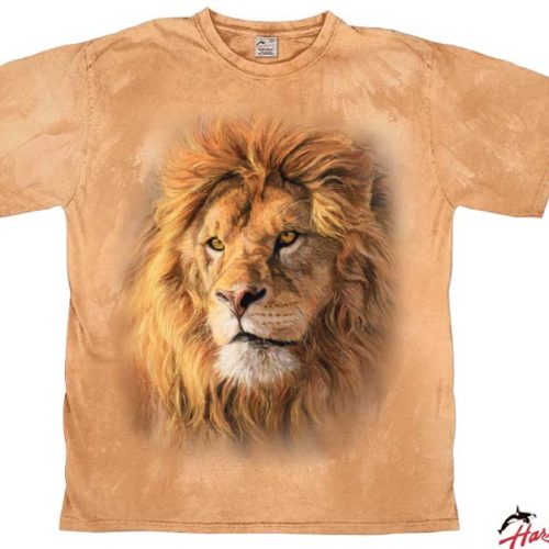 Harlequin Portrait of a Lion Herren T-shirt orange XL - Herrenshirts, -hemden & -pullover