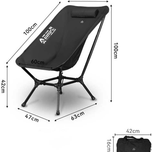 BusBoxx Defthike faltbarer Campingstuhl Free Lounge Chair Schwarz - Klappstühle