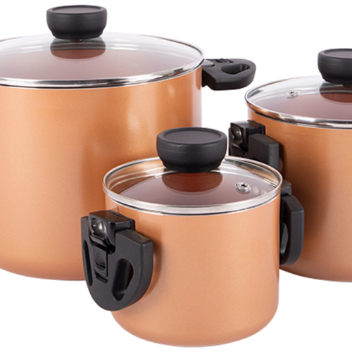 Bo-Camp Industrial Collection Slauson Compact 3 Topfset Aluminium Induktion 3-tlg. - Kochgeschirr-Sets