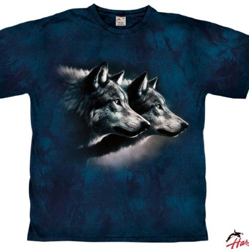 Harlequin Two Wolves Herren T-Shirt  dunkelblau M - Herrenshirts, -hemden & -pullover