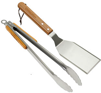 Campingaz Grillbesteck Duo aus Edelstahl mit Bambusgriff - Grillbesteck