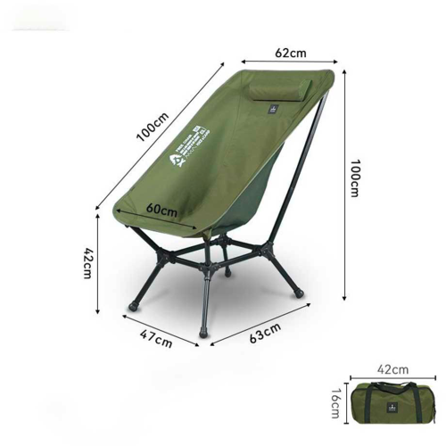 BusBoxx Defthike faltbarer Campingstuhl Free Lounge Chair Grün - Klappstühle