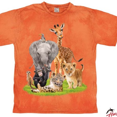 Harlequin African Babies Kinder T-Shirt  orange 140 - Kinder T-Shirts & -hemden