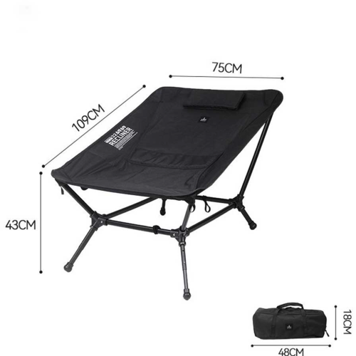 BusBoxx Defthike faltbarer Campingstuhl Hängematten Style Reclining Chair Schwarz - Klappstühle