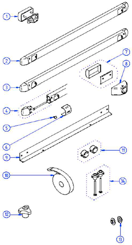 Thule Montagesatz Abdeckplatte mit Abdeckkappe 2 Stück für Fahrradträger Thule Sport G2/Elite G2/Elite Van XT - Thule Ersatzteilnummer 1500602360 - Fahrradträger-Zubehör
