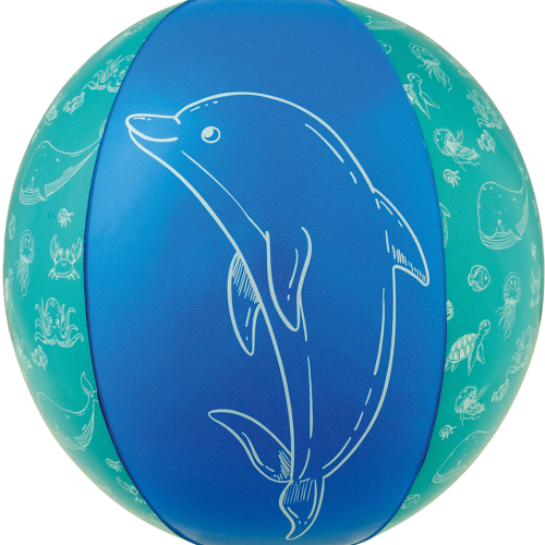 Happy People Strandball blau mit Motiv - Badespaß
