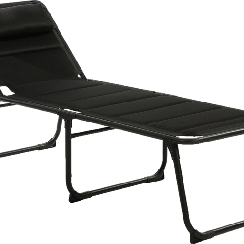 Travellife Barletta Liege Klappbar mit dem abnehmbaren Kopfkissen Black - Liegen